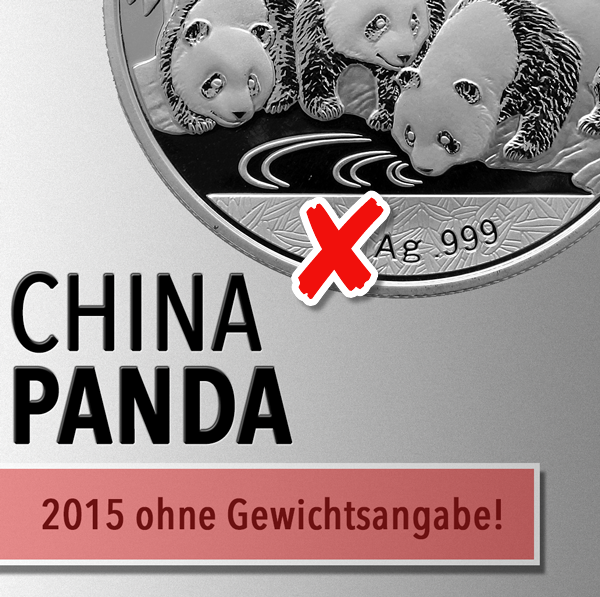 China Panda Münzen 2015 – Zukünftig ohne Feingewichtsangabe