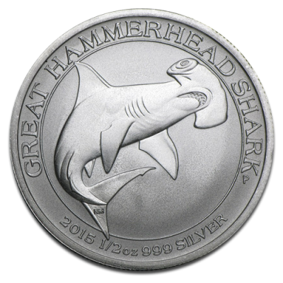 Great Hammerhead Shark 1/2oz Silbermünze — Hammerhai 2015