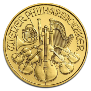 Gold Wiener Philharmoniker 1/10oz Rückseite