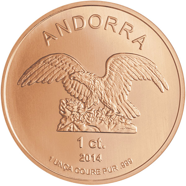 Andorra produziert als erster Staat Europas 1oz Kupfermünzen