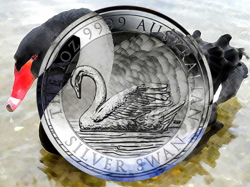 Schwan Silbermünze der Perth Mint (Trauerschwan) schlägt ein wie eine Bombe 1 oz Silber 2017