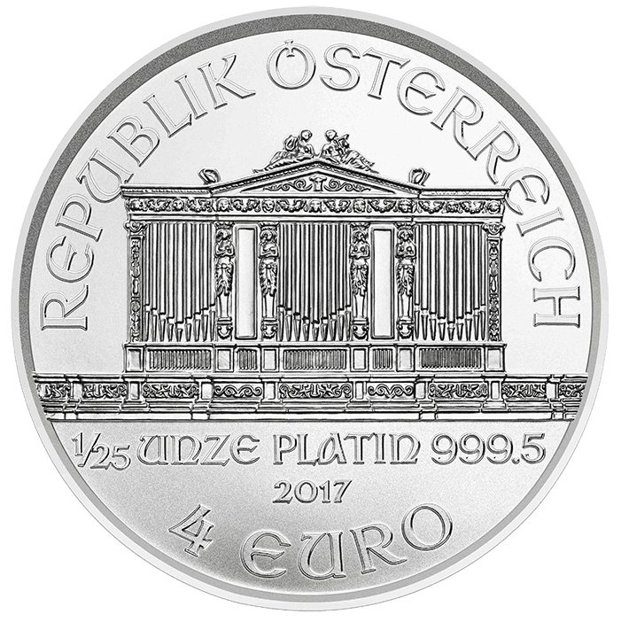 Platin Philharmoniker 2017 jetzt auch als 1/25 Unze — 4 Euro Nennwert Wiener Philharmoniker in Platin