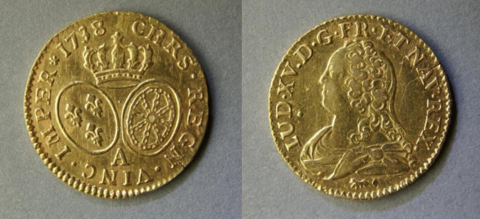 Beschlagnahmung — Goldmünze Louis d’or von 1738 aus Bodenfund — Staat greift zu