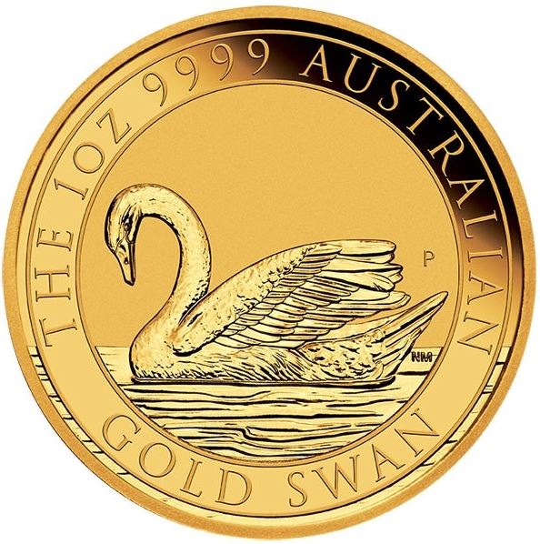 Schwan Goldmünze der Perth Mint folgt dem Silber-Schwan aus Australien