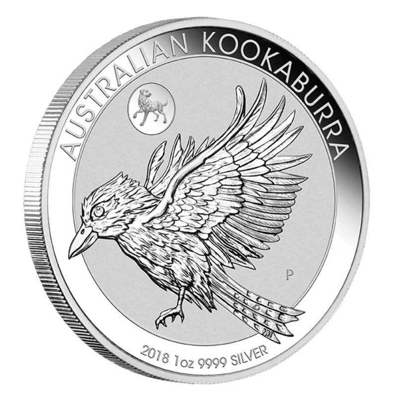 Kookaburra mit Privy Mark Hund 1oz Silber 2018 ausgegeben