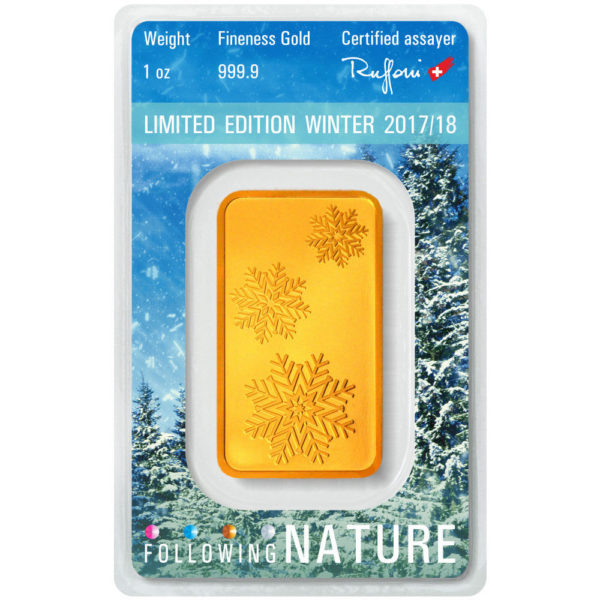 goldbarren following nature winter heraeus 2017 1oz