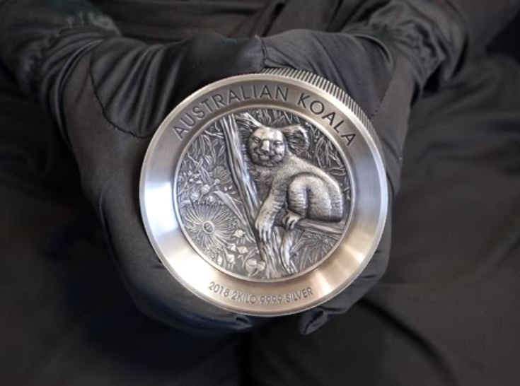 Perth Mint überrascht mit 2kg Koala Silbermünze 2018 in Antik Finish