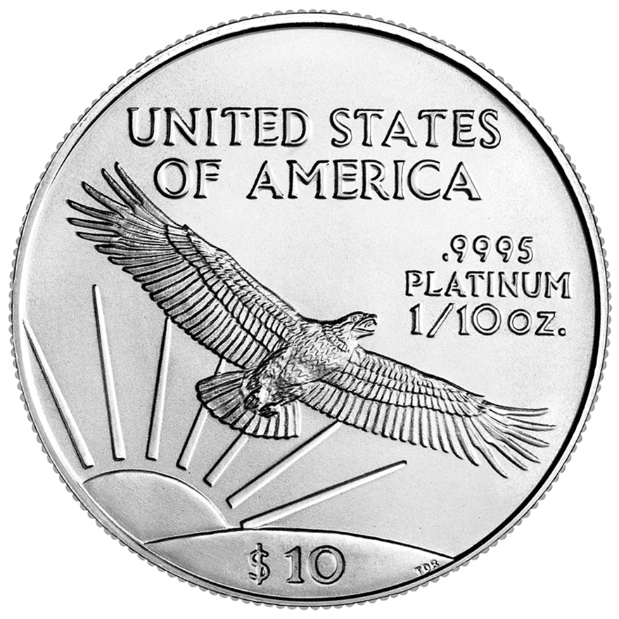 zehntel unze 1/10 platin eagle usa 2005