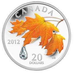 Maple Leaf Colour mit Regentropfen als Swarovski-Element Maple Leaf Colour mit Regentropfen als Swarovski-Element