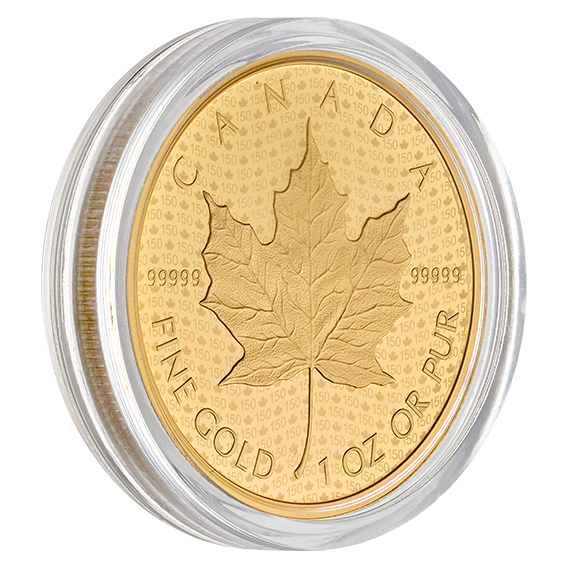 Maple Leaf 2017 99999 Goldmünze — Kapsel — Canada 150 Iconic Maple Leaf Capsule