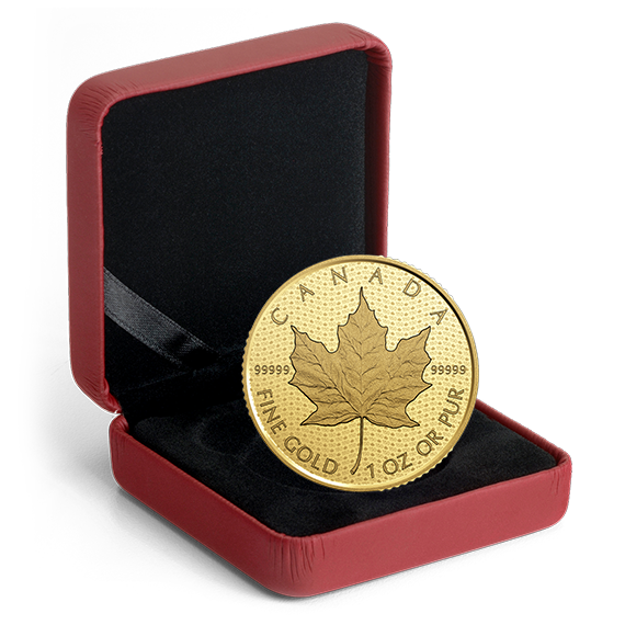 Maple Leaf 2017 99999 Goldmünze — Packung — Canada 150 Iconic Maple Leaf Package