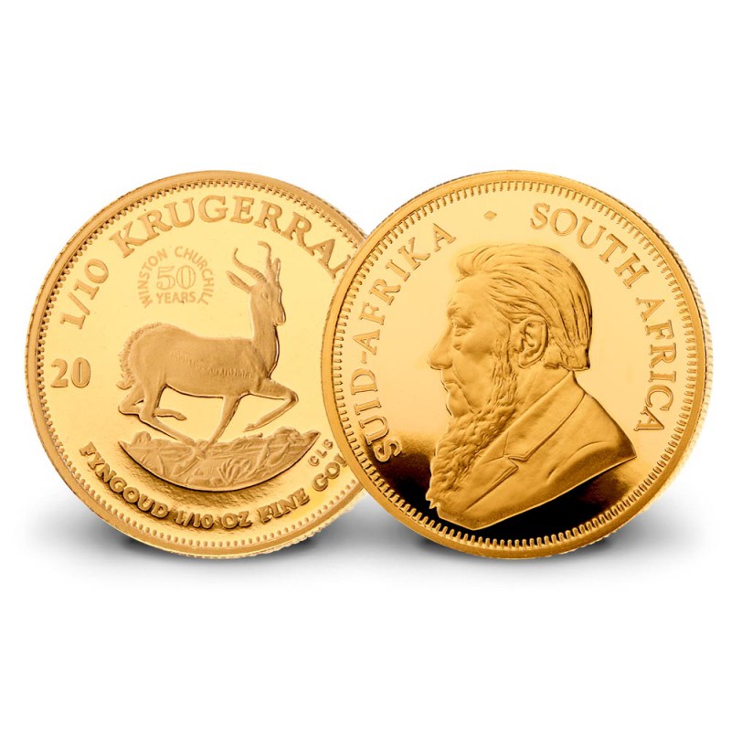 Krügerrand Goldmünze mit Winston Churchill