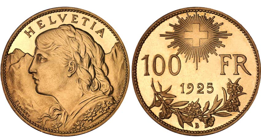 1925 100 Vreneli Gold