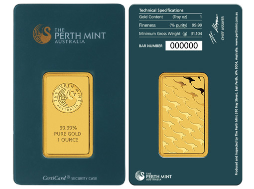Original Goldbarren der Perth Mint