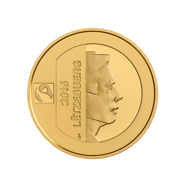Wertseite der Goldmünze aus Luxembourg